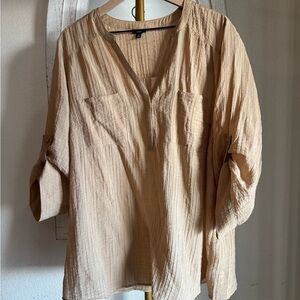 Torrid Beige Textured Blouse #12
